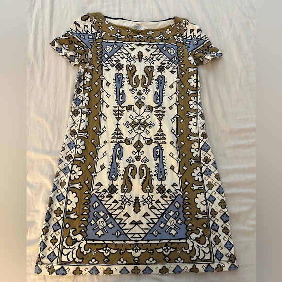 TORY BURCH Pima Cotton Bohemian Ikat Dress Wheat Lisbon (23) - Picture 5 of 9